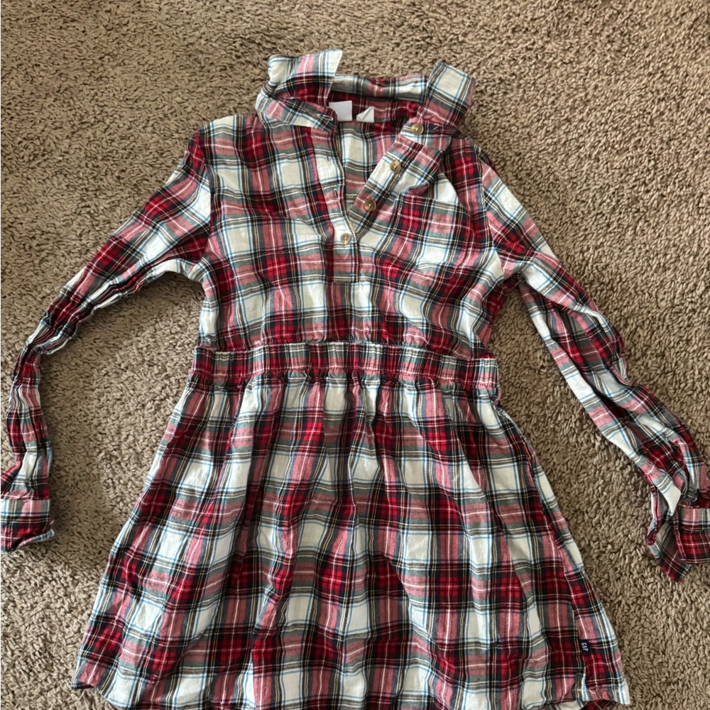 GAP Plaid Kids Dress - Red, White, and green- worn once